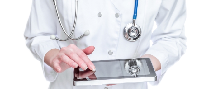 doctor holding ipad